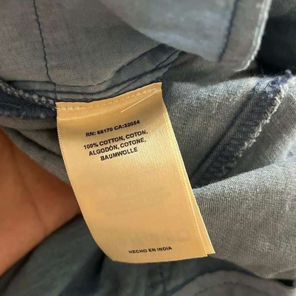 ANTHROPOLOGIE Chambray Wide Leg Jumpsuit - Picture 9 of 13